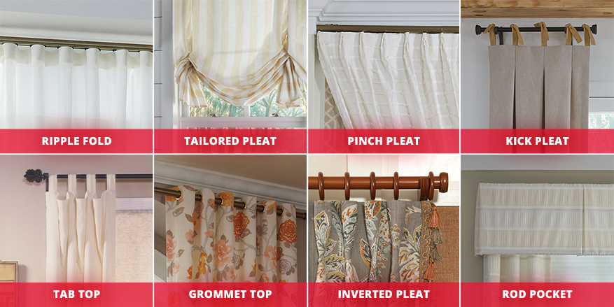 Choose from a variety of style of curtains and drapes