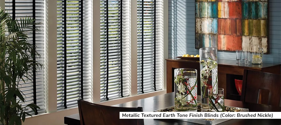 Open shutters allow sunlight to filter into wood-furnished home dining room.