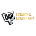 DAP logo, black and gold.